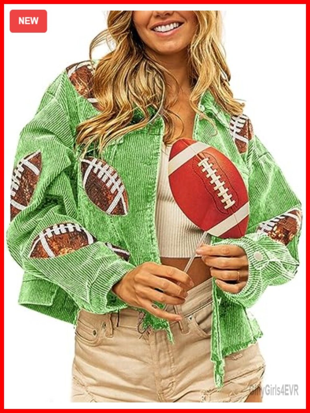 Sequin Rugby Cropped Corduroy Shacket Frayed Hem Button Down Women